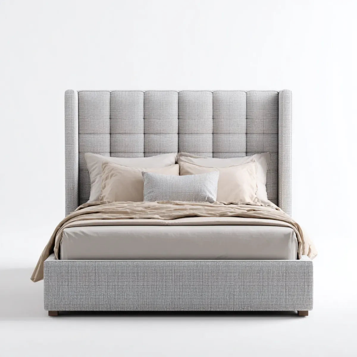Polsterbett Doppelbett Hellgrau 160 x 200 cm Polyester Rechteckig