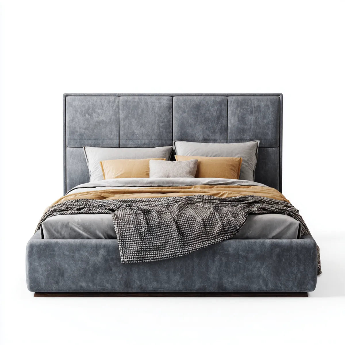 Polsterbett Doppelbett Grau 180 x 200 cm PU-Kunstleder Rechteckig