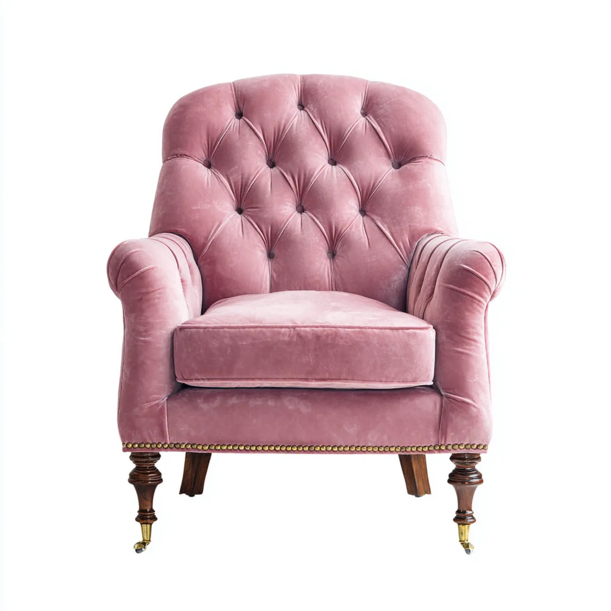 Polstersessel Rosa 92 x 92 x 102 cm Polyestersamt geschwungene Form