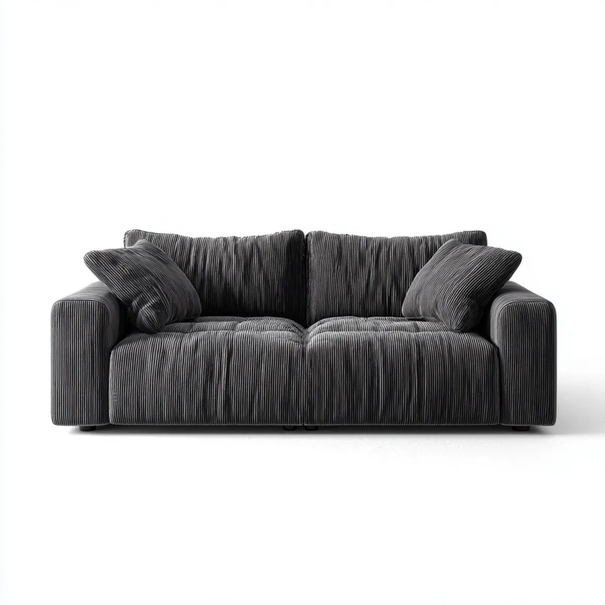2-Sitzer Sofa Dunkelgrau 180 x 90 x 80 cm Polyester-Cord Rechteckig