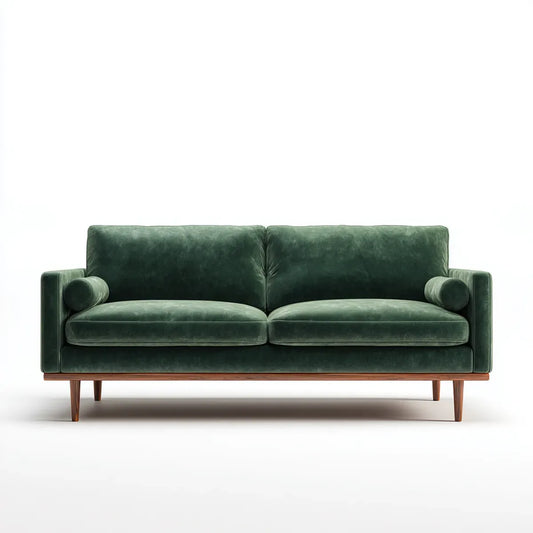 2-Sitzer Samtsofa Dunkelgrün 200 x 88 x 84 cm Polyestersamt Rechteckig
