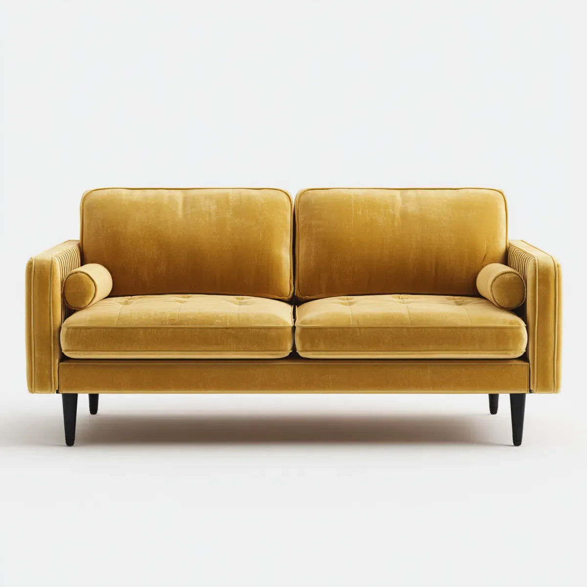 2-Sitzer Sofa Senfgelb 170 x 88 x 84 cm Polyester-Samt Rechteckig