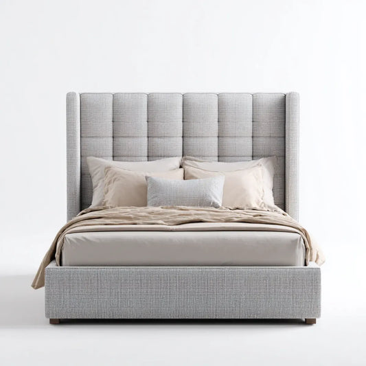 Polsterbett Doppelbett Hellgrau 160 x 200 cm Polyester Rechteckig