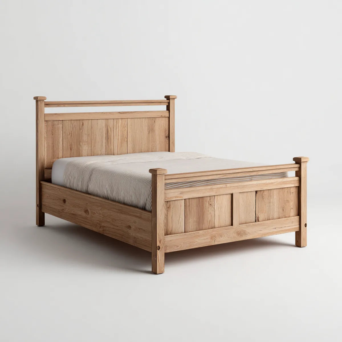 Doppelbett Massivholzbett Natur 160 x 200 cm Kiefernholz Rechteckig