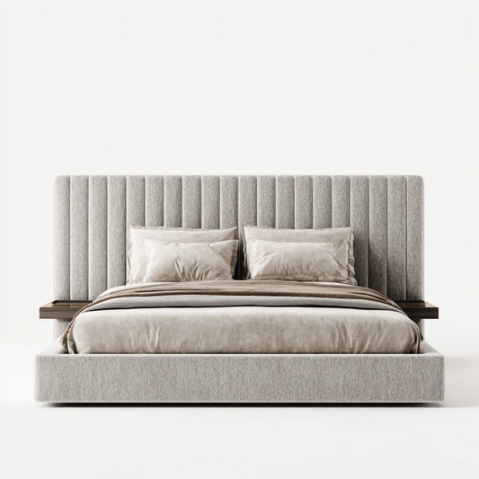 Polsterbett Doppelbett Hellgrau 180 x 200 cm Polyester Rechteckig