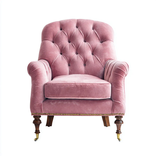Polstersessel Rosa 92 x 92 x 102 cm Polyestersamt geschwungene Form